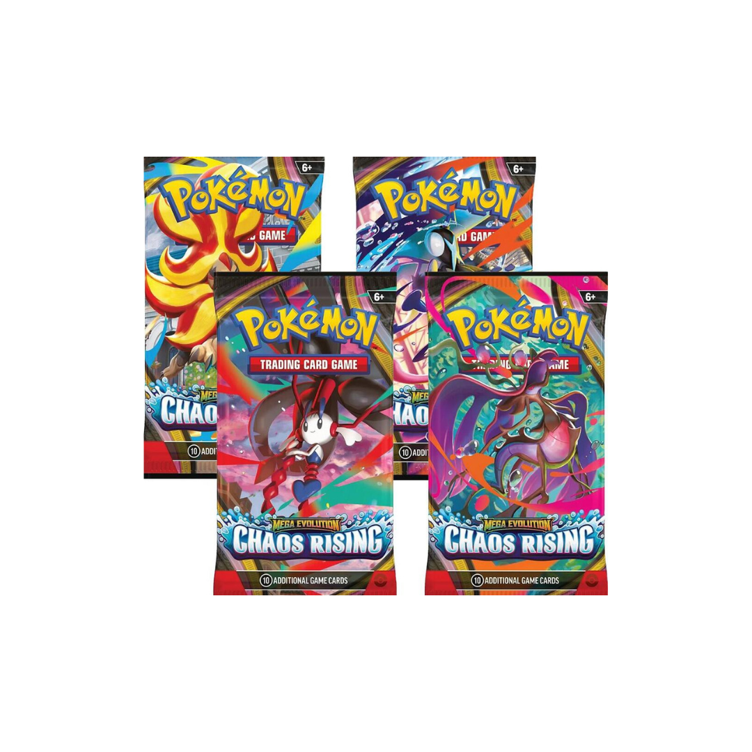 Pokémon Chaos Rising Booster Pack Art Bundle Set of 4